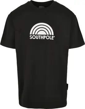 Southpole לוגו תה שחור חולצה