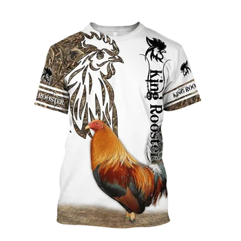 בעלי חיים שריר תרנגול הדפסת 3d הקיץ יוניסקס החולצה הענקית מצחיק חולצת טי קיץ מזדמן קצרת-שרוולים רפויים, חולצה לגברים