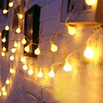 הסוללה LED כדור גרלנד אורות פיות חיצונית מחרוזת מנורה לחדר בבית חג המולד מסיבת חתונה אורות לקישוט