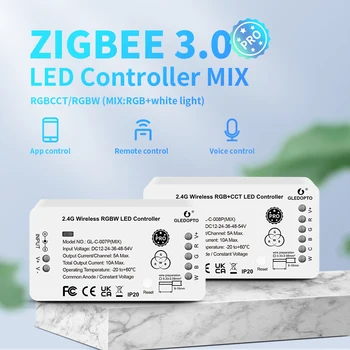 GLEDOPTO ZigBee 3.0 LED הרצועה בקר RGBCCT RGBW Pro אור לבן לערבב אחי אלכסה אקו Tuya SmartThings יישום שלט רחוק RF