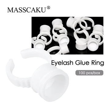 MASSCAKU ריסים איפור דבק הטבעת 100pcs/תיק Maquiagem לאש חבילה בעל כלי ערכת סט ריסים חבילת תיק מותאם אישית לוגו אספקה