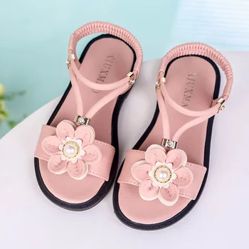 אופנה פרחים שמלה ילדים קיץ 2021 נסיכת סנדלי גלדיאטור לבנות גדולות נעלי ילדים הרומית החוף הספר הנעל 3-12 שנה