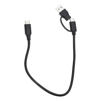 2 in 1 USB-A / C ל-USB-C כבלים QC משטרת מהר תשלום סינכרון נתונים 10Gbps לטלפון סלולארי נתונים סנכרון טעינה מהירה מסוג-C כבל