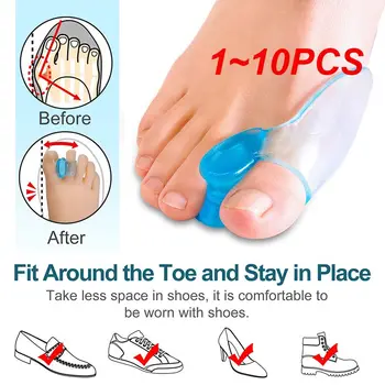 1~10PCS אצבע מפריד עצם תיקונים מיישר סיליקון ג ' ל אצבעות מגן תפיחת שמאי רגל לעיסוי כפות הרגליים